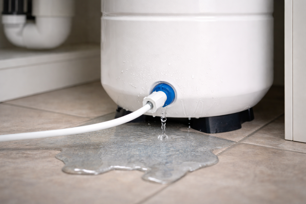 RO purifier leaking from bottom tank