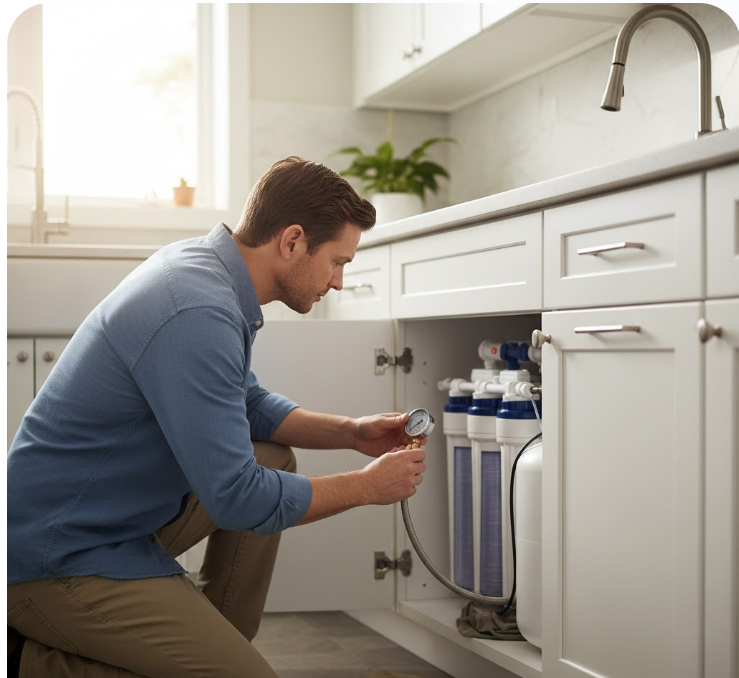 Checking RO water pressure at home