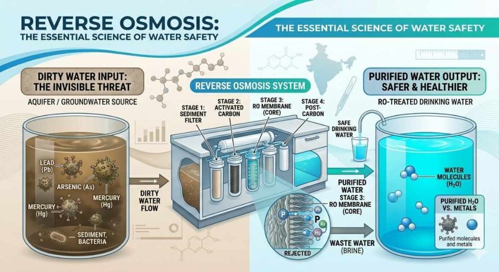 ro water purifier removing heavy metals from water